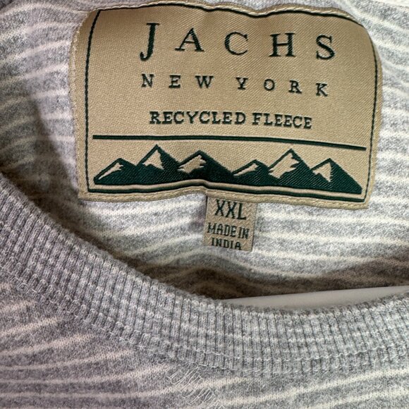 JACHS New York XXL Crew Neck Sweatshirt Grey White Stripes - Picture 2 of 3